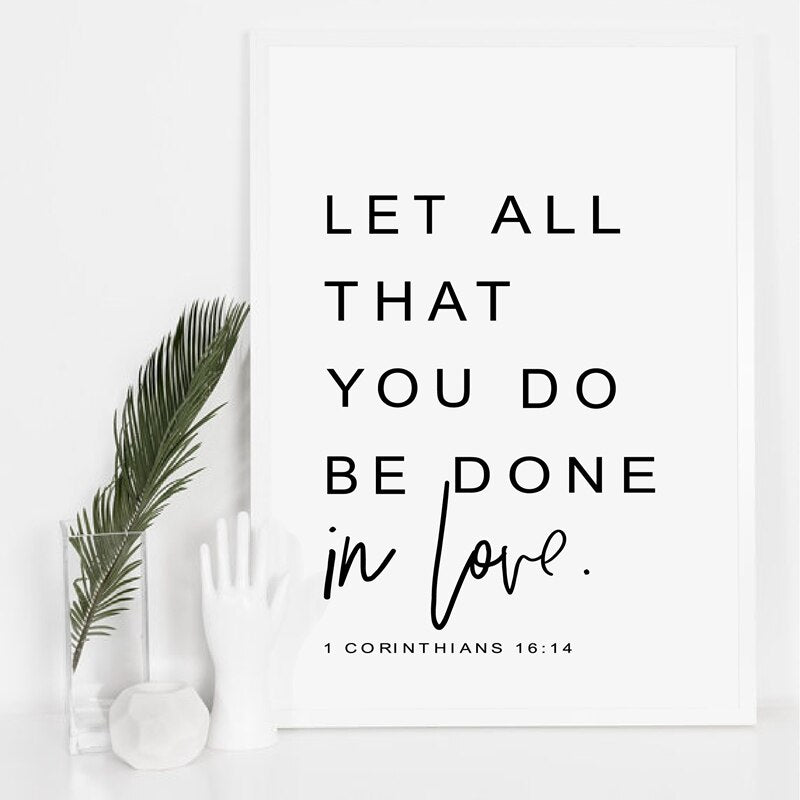 Let All That You Do Be Done in Love (10X10 Canvas Plaque)