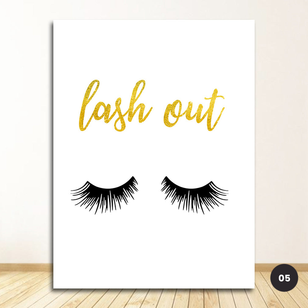 Modern Fashion Lashes Poster Makeup Canvas Prints Painting Salon