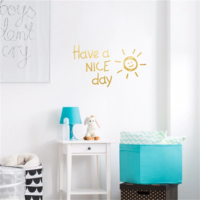 Lovely Positive Affirmations Wall Mural Have A NICE Day Quote Removable PVC Wall Decal For Living Room Bedroom Kitchen Wall Decoration