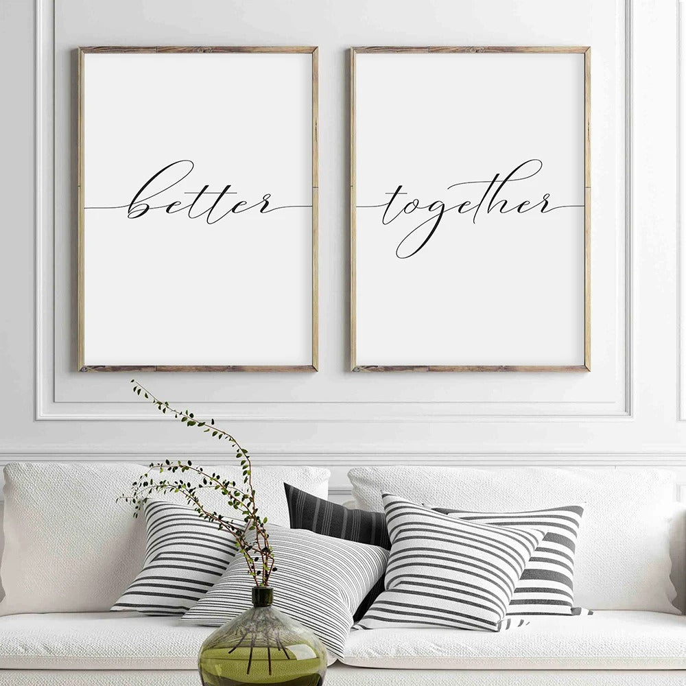 Lovers Quote Wall Art Black White Minimalist Typographic Posters Fine Art Canvas Prints Picture For Bedroom Living Room Art Decor