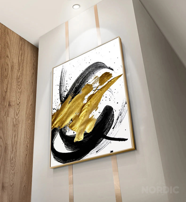 luxury Golden Black Canvas Painting Abstract Painting Nordic Home Decor Wall Art Poster Print Picture Living Room Bedroom Decor