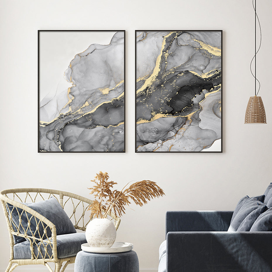 Marble Beige Gray Modern Posters Abstract Wall Art Canvas Painting Prints Pictures Living Room Interior Home Decoration