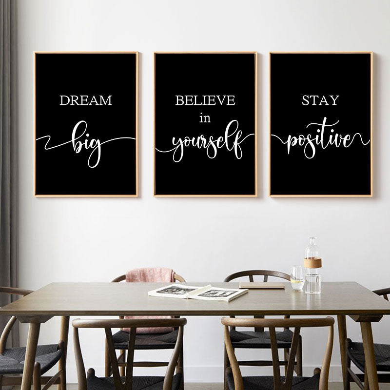 Minimalist Inspiring Quotations Posters Black & White Wall Art Fine Art Canvas Prints Motivational Pictures For Home Office Daily Mantra Signage