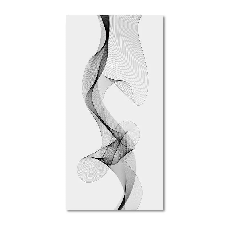 Minimalist Mystical Vapor Trails Black & White Wall Art Fine Art Canvas Prints Modern Art Pictures For Living Room Home Office Decor