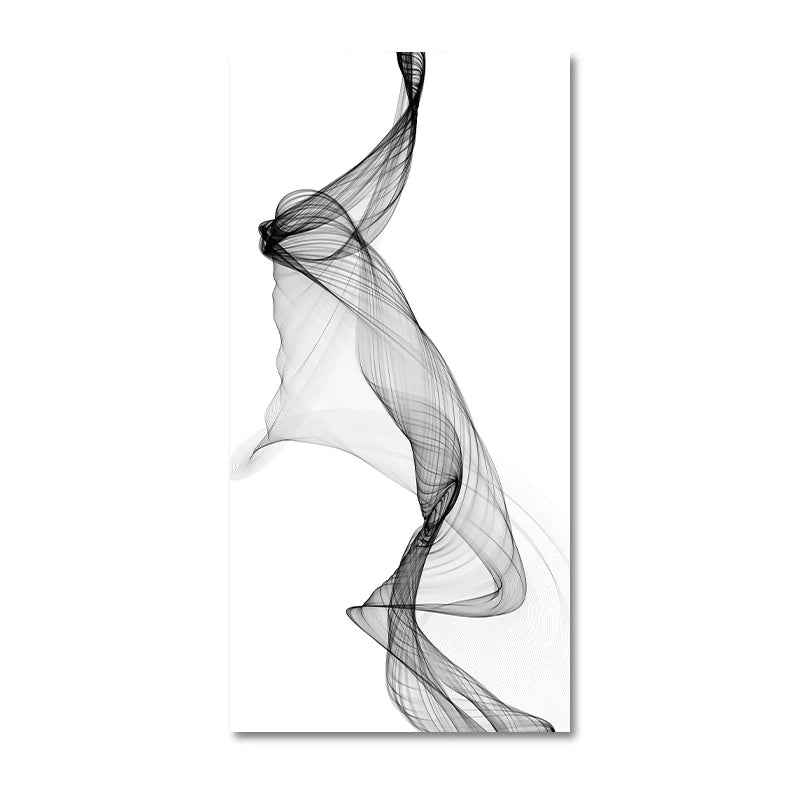 Minimalist Mystical Vapor Trails Black & White Wall Art Fine Art Canvas Prints Modern Art Pictures For Living Room Home Office Decor