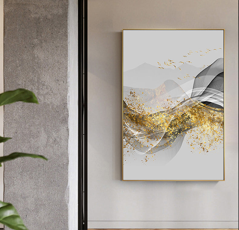 Minimalist Abstract Golden Landscape Nordic Wall Art Fine Art Canvas Prints Luxury Pictures For Living Room Dining Room Modern Home Office Interior Decor