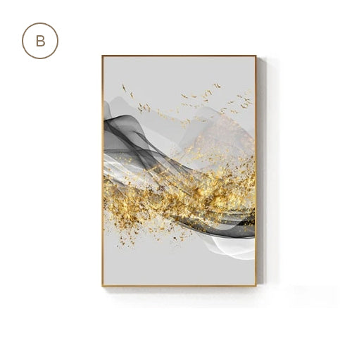 Minimalist Abstract Golden Landscape Nordic Wall Art Fine Art Canvas Prints Luxury Pictures For Living Room Dining Room Modern Home Office Interior Decor