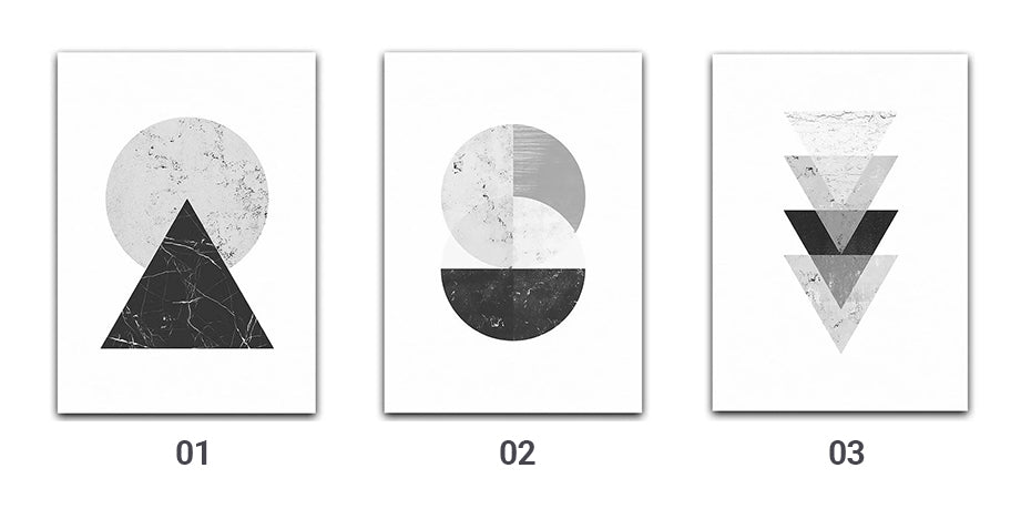 Minimalist Abstract Marble Geometric Nordic Wall Art Black White Gray Fine Art Canvas Prints Modern Pictures For Living Room Bedroom Home Office Decor