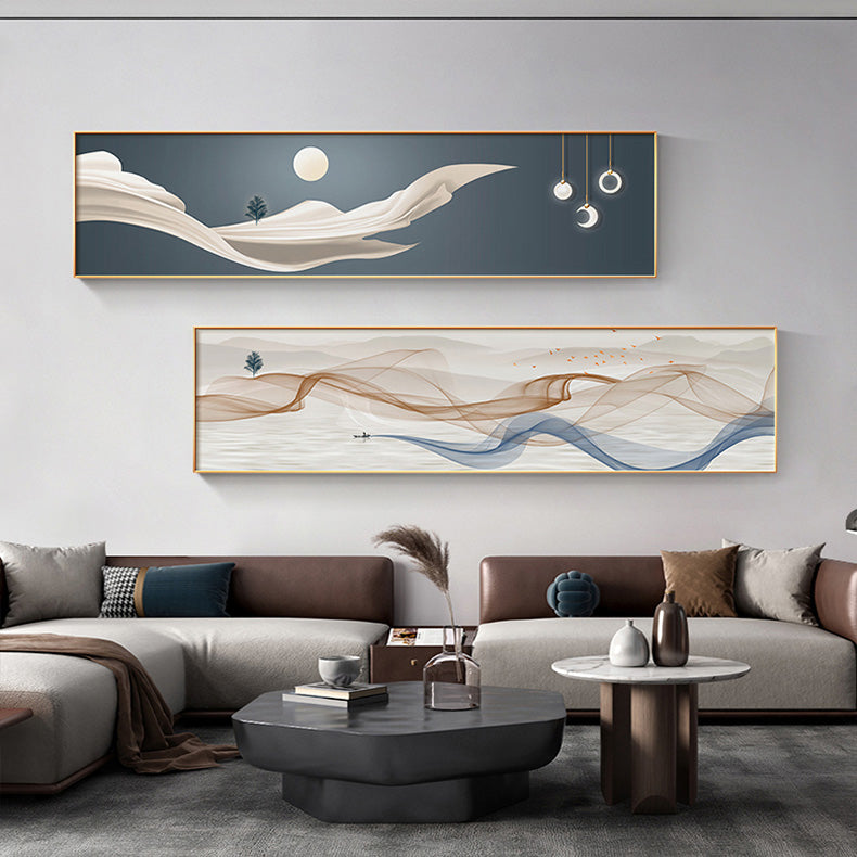 Modern Abstract Flowing Landscape Wall Art Fine Art Canvas Prints Wide Format Picture For Above The Bed Living Room Pictures For Above Sofa