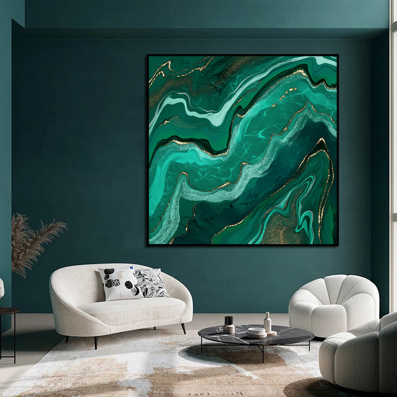 Modern Abstract Liquid Marble Wall Art Fine Art Canvas Prints Square Format Pictures For Living Room Dining Room Bedroom Art Home Office Decor