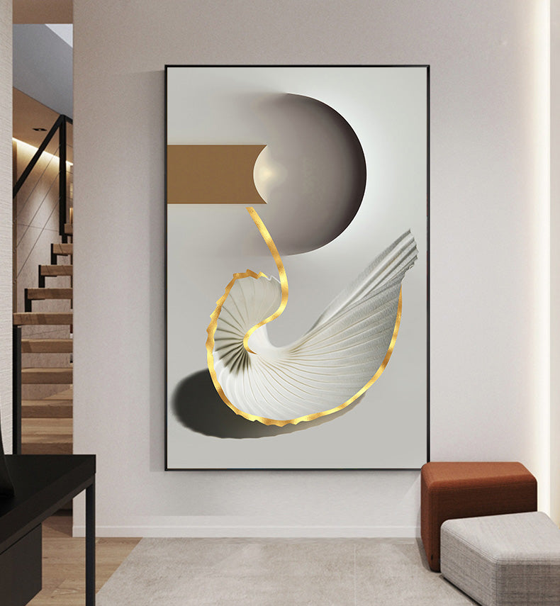 Modern Abstract Orange Golden Flowing Wall Art Fine Art Canvas Prints Pictures For Modern Loft Apartment Luxury Living Room Home Office Decor