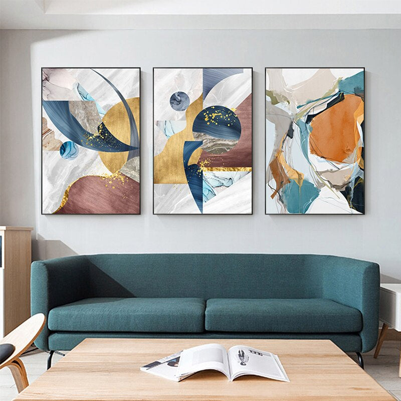 Modern Abstract Textural Geometric Wall Art Fine Art Canvas Prints Pictures For Luxury Living Room Loft Apartment Home Office Interior Art Decor