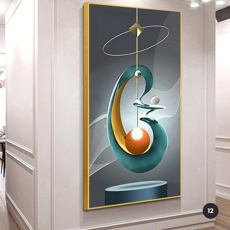 Modern Aesthetics Auspicious Abstract Wall Art Fine Art Canvas Prints Pictures For Luxury Apartment Entrance Hallway Home Office Foyer Art Decor