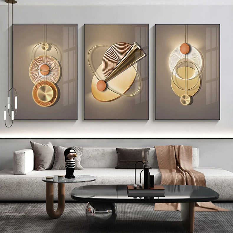 Modern Aesthetics Ring Of Light Abstract Geometry Wall Art Fine Art Canvas Prints Pictures For Luxury Apartment Home Office Decor