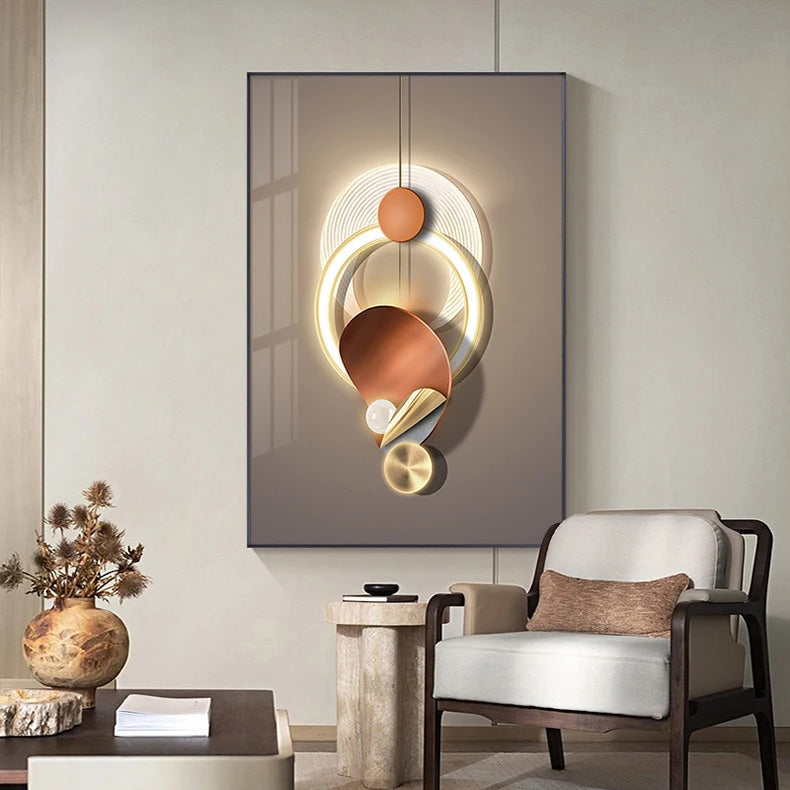 Modern Aesthetics Ring Of Light Abstract Geometry Wall Art Fine Art Canvas Prints Pictures For Luxury Apartment Home Office Decor