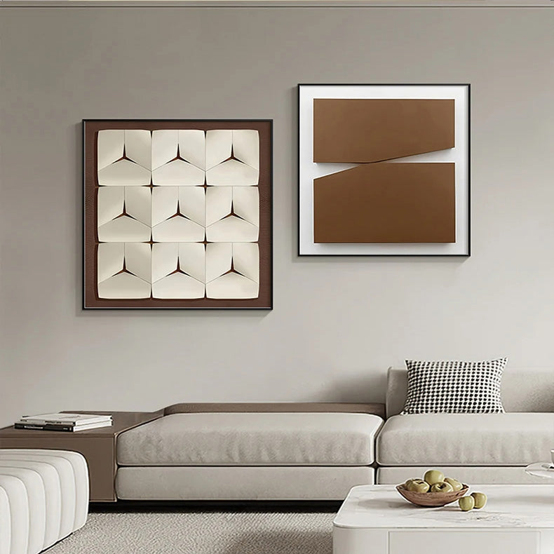 Modern Architectural Abstract 3D Effect Wall Art Fine Art Canvas Print Pictures For Living Room Bedroom Contemporary Home Decor