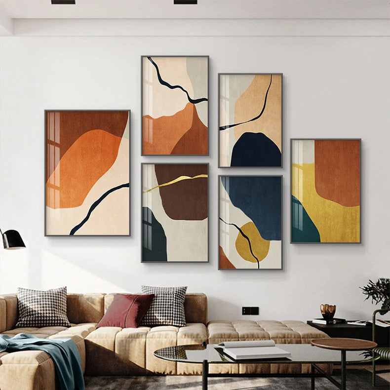 Modern Color Palette Nordic Abstract Wall Art Fine Art Canvas Prints Pictures For Living Room Bedroom Home Office Hotel Room Art Decor