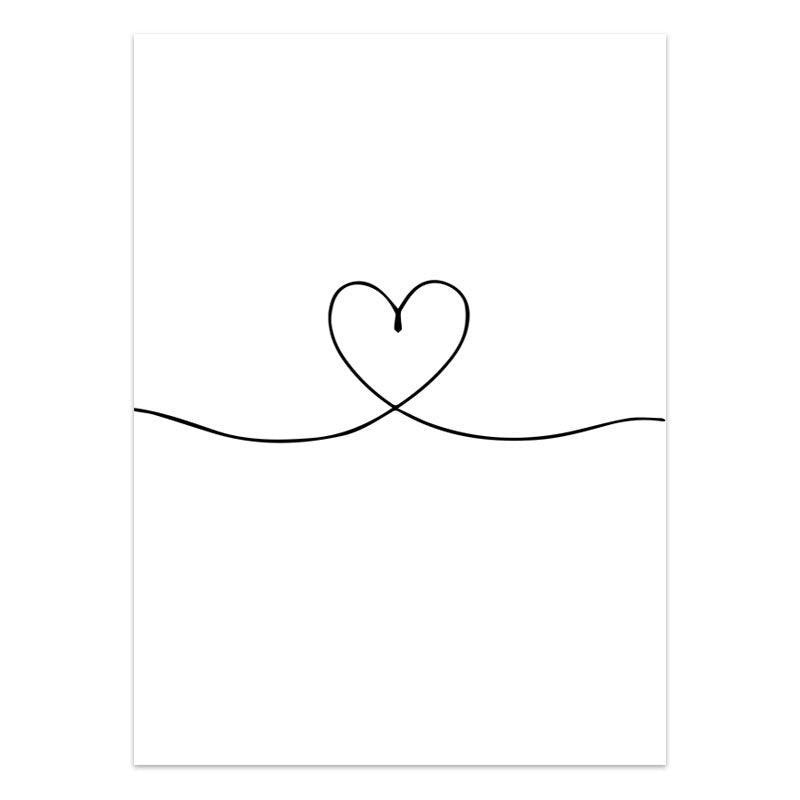 Modern Minimalist Black White Love Posters Wall Art Fine Art Canvas Prints Silhouette Figure Art Pictures For Living Room Bedroom Art Decor