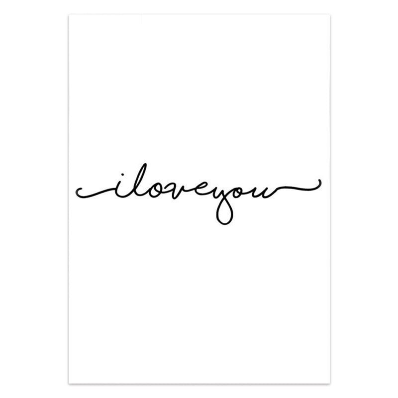 Modern Minimalist Black White Love Posters Wall Art Fine Art Canvas Prints Silhouette Figure Art Pictures For Living Room Bedroom Art Decor