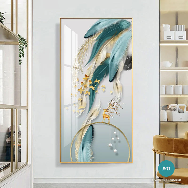 3d illustration of peacock canvas wall art