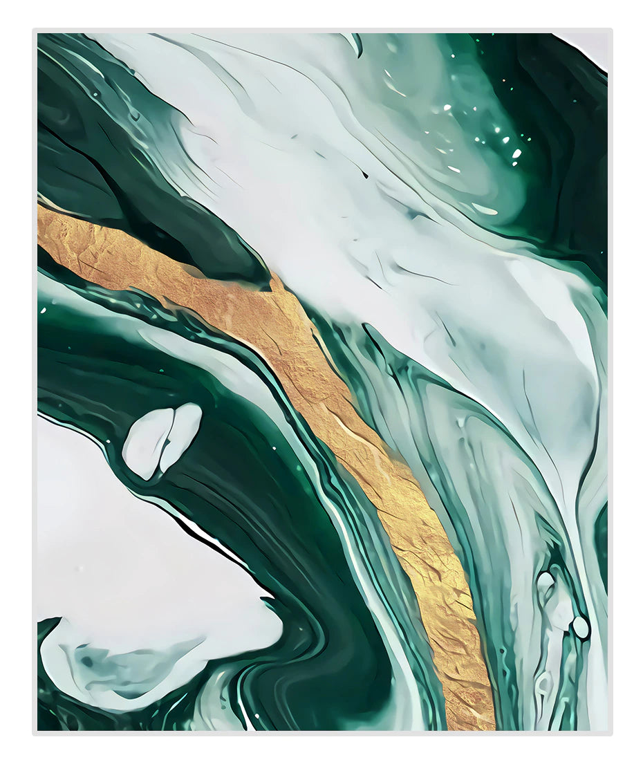 Modern Abstract Green Marble Wall Art Fine Art Canvas Prints Nordic Contemporary Lifestyle Pictures For Living Room Dining Room Office Interior Decor