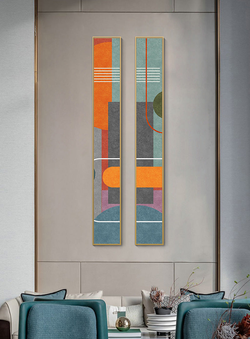 Abstract Vertical Format Color Block Wall Art Fine Art Canvas