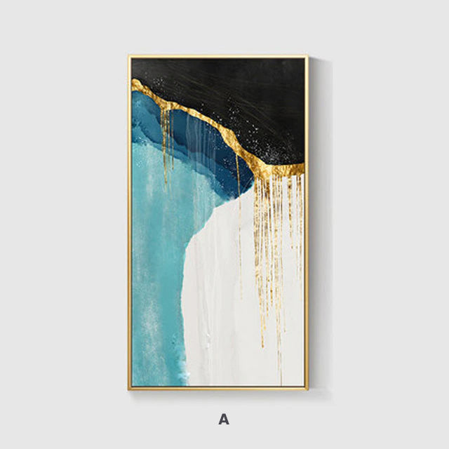 Modern Minimalist Abstract Scandinavian Color Block Wall Art Fine Art Canvas Prints Shades Of Blue Pictures For Nordic Living Room Bedroom Wall Decor