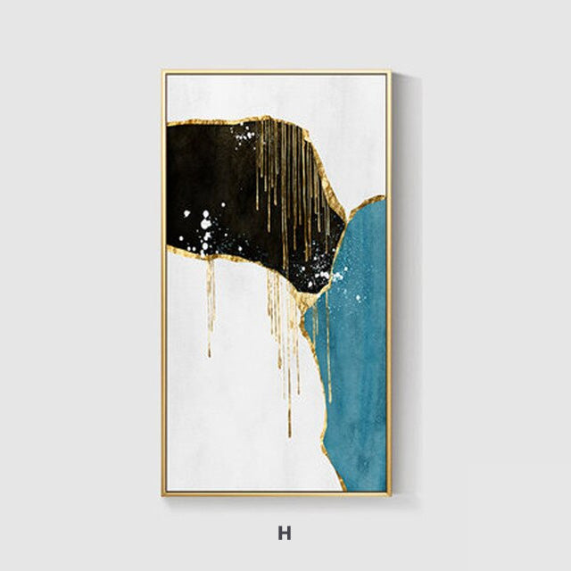 Modern Minimalist Abstract Scandinavian Color Block Wall Art Fine Art Canvas Prints Shades Of Blue Pictures For Nordic Living Room Bedroom Wall Decor