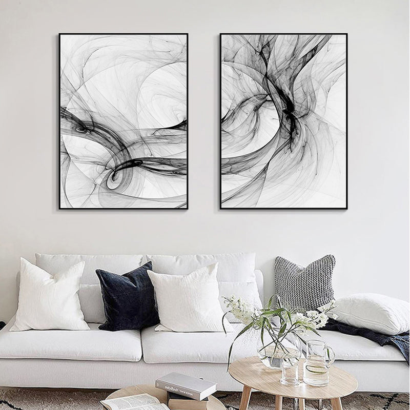 Modern Minimalist Design Black White Abstract Wall Art Fine Art Canvas Prints Pictures For Luxury Loft Living Room Nordic Home Office Interior Decor