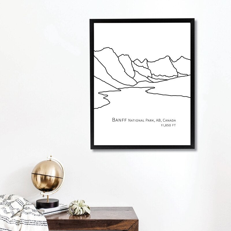 National Park Landscape Wall Art Black White Fine Art Canvas Print Minimalist Picture For Living Room Dining Room Picture For Home Office Interior Decor