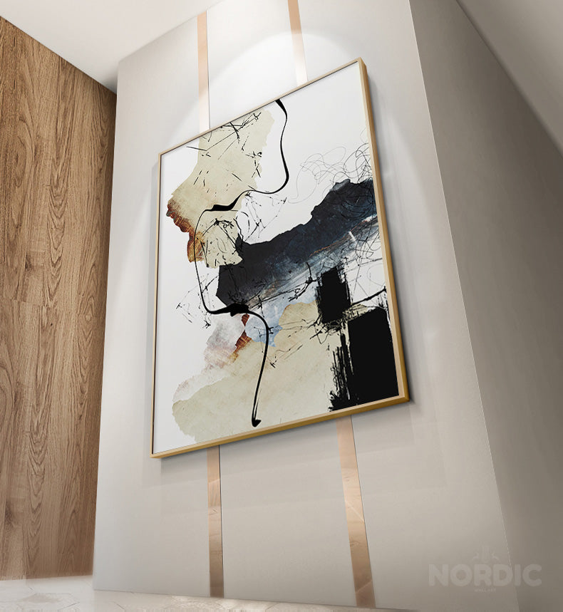 Neutral Colors Abstract Ink Painting Wall Art Fine Art Canvas Prints Pictures For Modern Living Room Dining Room Home Office Interior Decor