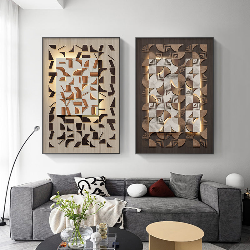 Neutral Colors Geometric Abstract Wall Art Fine Art Canvas Prints Pictures For City Loft Apartment Luxury Living Room Modern Home Office Art Decor