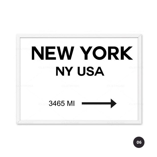 New York USA City Map Black White Travel Posters Wall Art Fine Art Canvas Prints Fashion Pictures For Living Room Bedroom Home Office Interior Art Decor