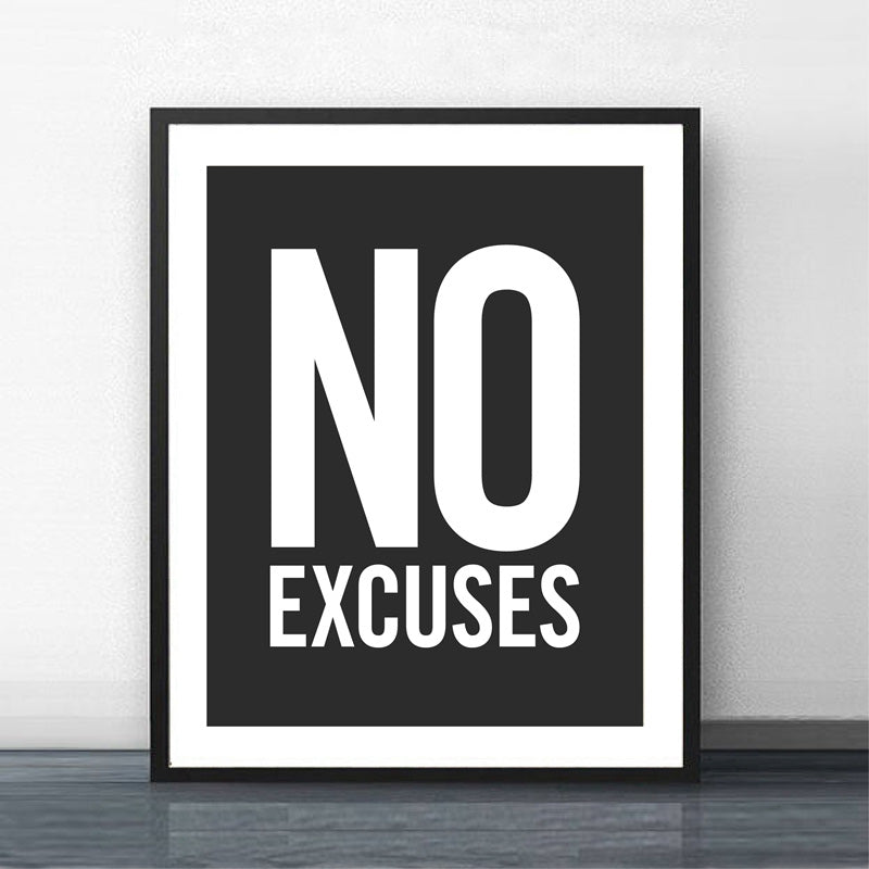 Motivational Fitness Quotation Minimalist Picture Daily Mantra Quote Wall Art Fine Art Canvas Print Poster For Gym Home Office Studio Black White Art Decor