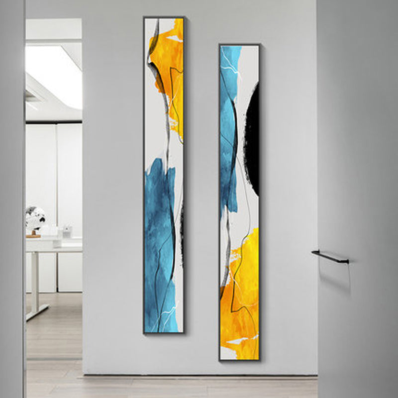 Nordic Abstract Vertical Strip Wall Art Wide Format Fine Art Canvas Prints Colorful Geomorphic Elements Modern Pictures For Loft Apartment Interior Decor