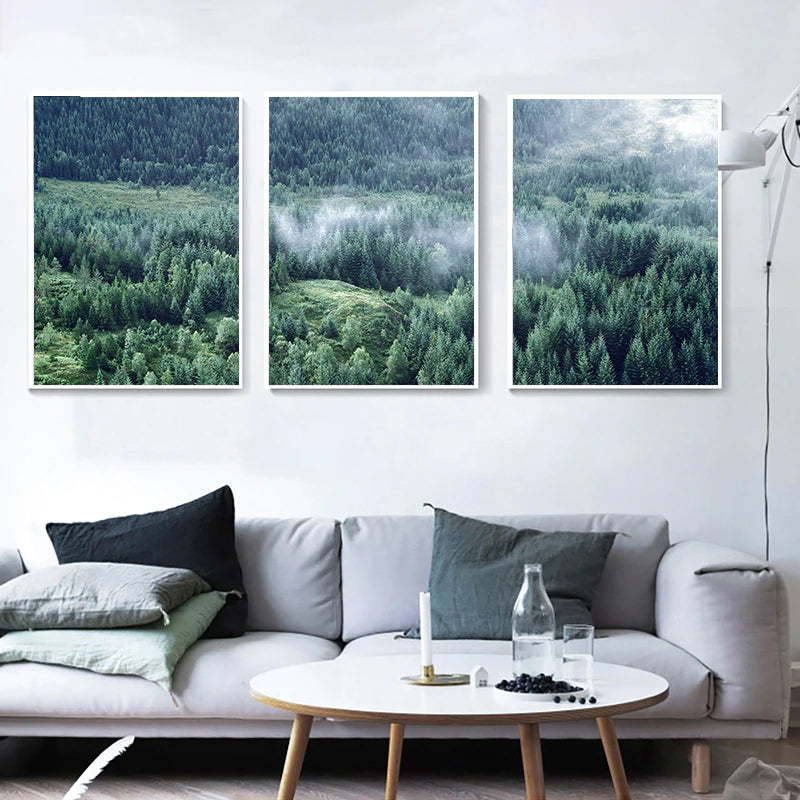 Nordic Woodland Mountain Glade Wilderness Wall Art Pictures Of Calm Fine Art Canvas Prints Modern Landscape Pictures For Home Office Wall Art Decor