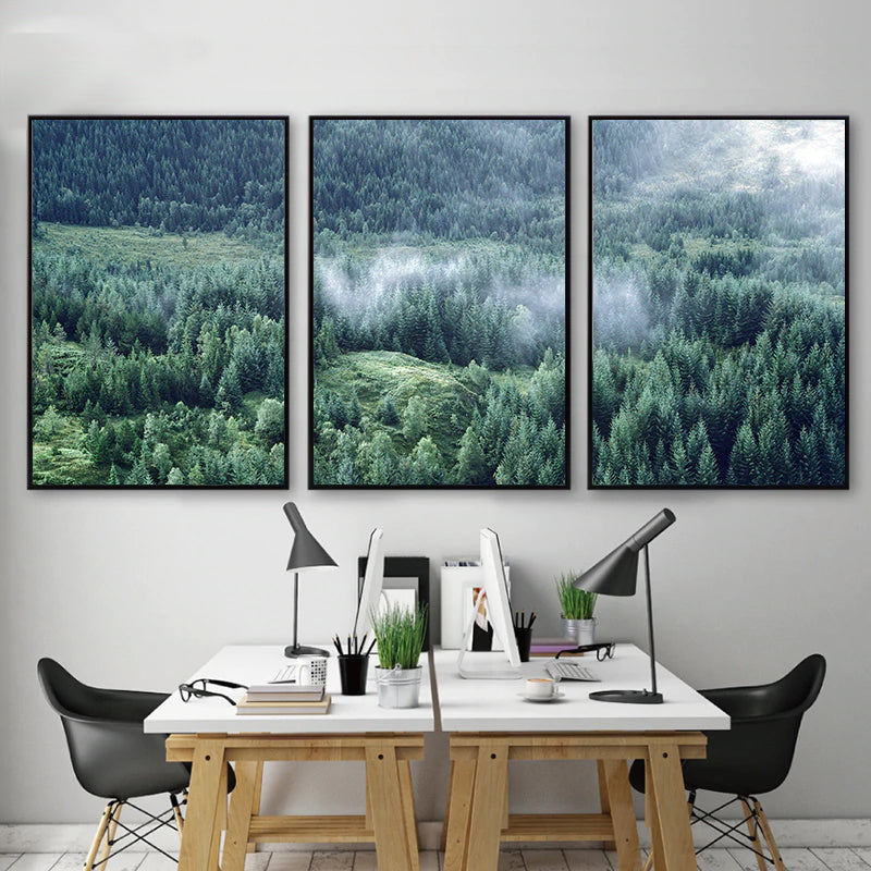 Nordic Woodland Mountain Glade Wilderness Wall Art Pictures Of Calm Fine Art Canvas Prints Modern Landscape Pictures For Home Office Wall Art Decor