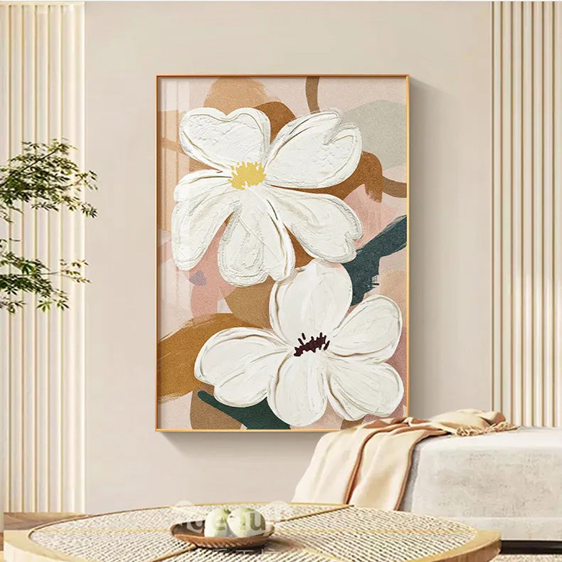 Pink Beige Floral Wall Art Fine Art Canvas Prints Modern Abstract Botanic Pictures For Living Room Bedroom Home Office Hotel Art Decor