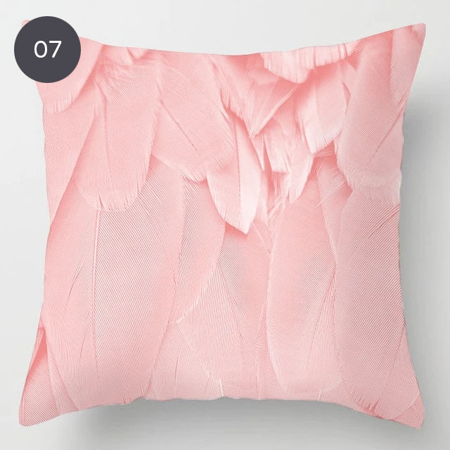 Pink Marble 45x45cm Cushion Cover For Sofa Throw Cushions Pillowcase Feather Print Geometric Design Pillow Cover Nordic Style Living Room Decor