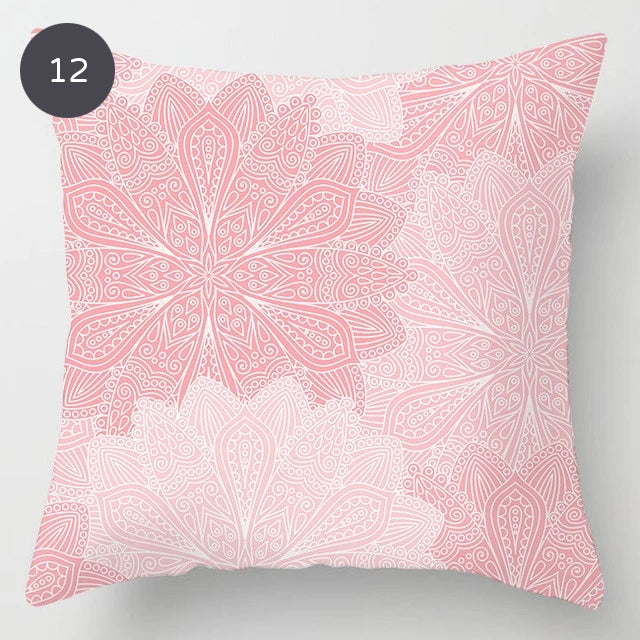 Pink Marble 45x45cm Cushion Cover For Sofa Throw Cushions Pillowcase Feather Print Geometric Design Pillow Cover Nordic Style Living Room Decor