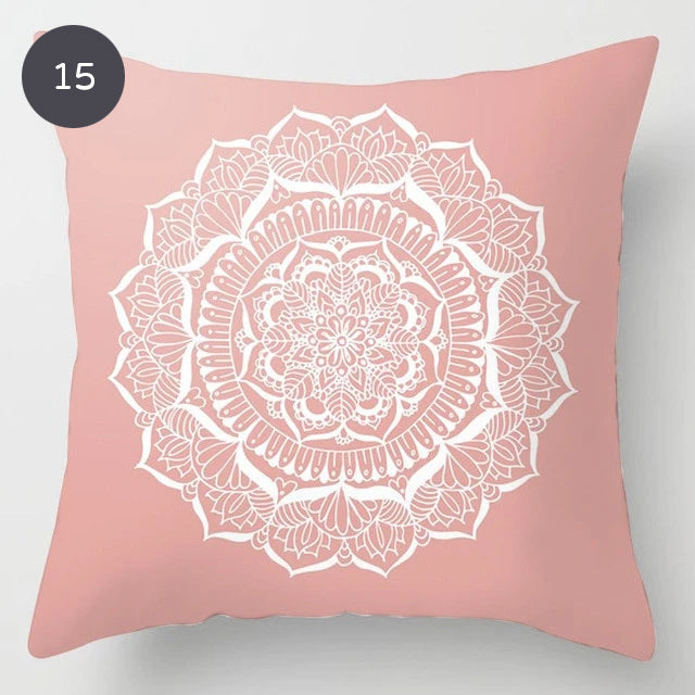 Pink Marble 45x45cm Cushion Cover For Sofa Throw Cushions Pillowcase Feather Print Geometric Design Pillow Cover Nordic Style Living Room Decor