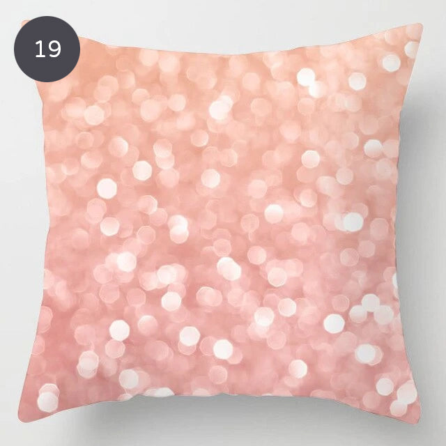 Pink Marble 45x45cm Cushion Cover For Sofa Throw Cushions Pillowcase Feather Print Geometric Design Pillow Cover Nordic Style Living Room Decor