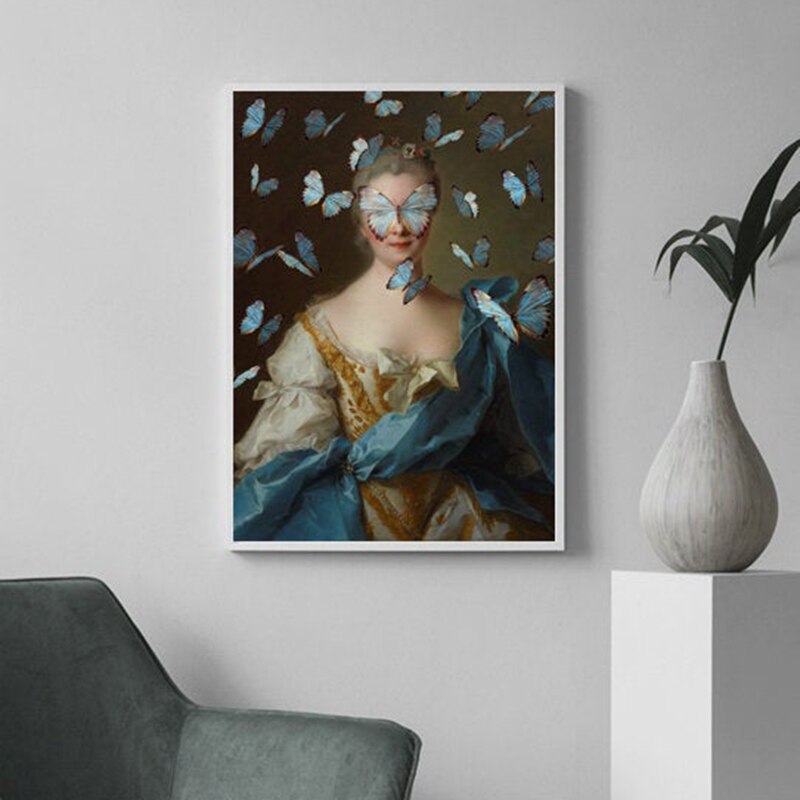 Retro Classical Abstract Portrait Wall Art Fine Art Canvas Prints Altered Vintage Gallery Pictures For Living Room Dining Room Contemporary Home Decor