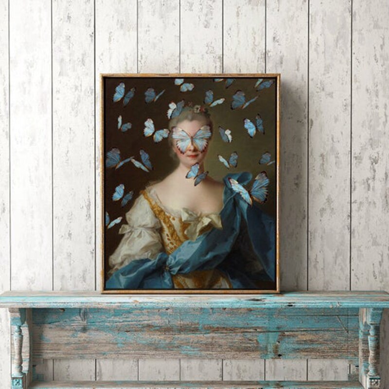 Retro Classical Abstract Portrait Wall Art Fine Art Canvas Prints Altered Vintage Gallery Pictures For Living Room Dining Room Contemporary Home Decor