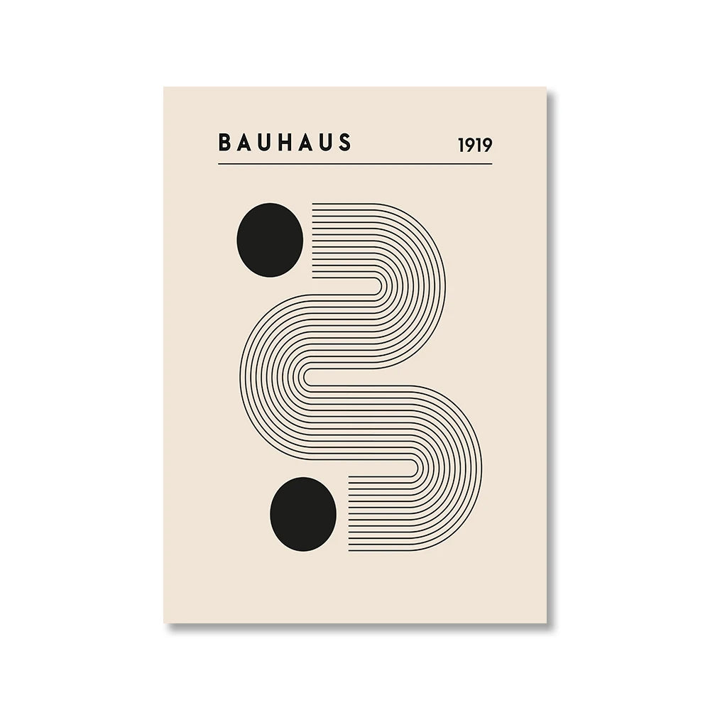 Vintage Retro Geometric Abstract Bauhaus Expo Art Gallery Poster Wall Art Fine Art Canvas Prints Pictures For Living Room Dining Room Home Office Decor
