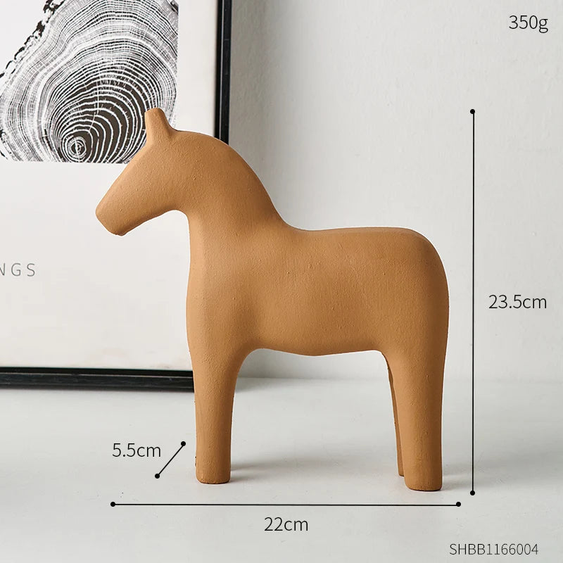 Nordic Wooden Horse Ornaments For Living Room Coffee Table Dining Room Decoration Wood Horse Statuettes For Dining Room Table Simple Scandinavian Home Decor