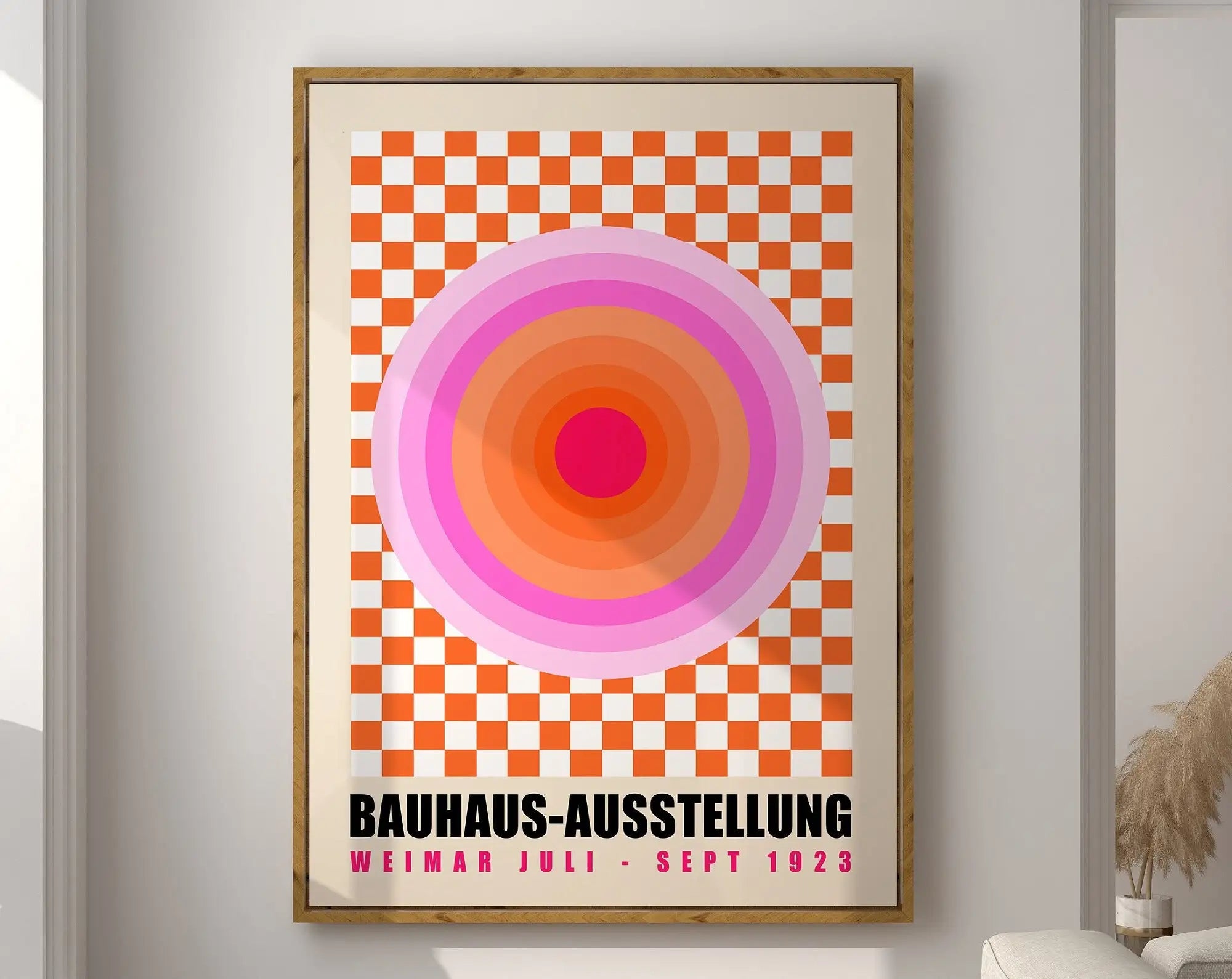 Coloful Vintage Retro Geometric Abstract Bauhaus Expo Art Gallery Poster Wall Art Fine Art Canvas Prints Pictures For Living Room Home Office Decor