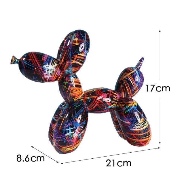 Colorful Balloon Dog Figurines Artistic Graffiti Statues for Living Room Coffee Table Cute Trendy Ornaments For Desktop Decoration