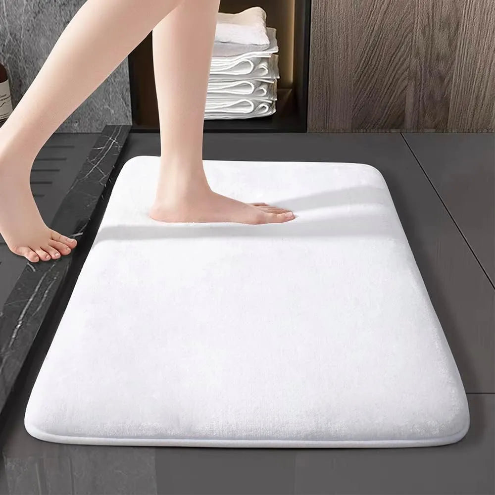 Ultra Absorbent Nordic Bath Mat Shower Room Floor Mat Super Anti-Slip Cushioned Soft Velvet Shower Mat For Washroom