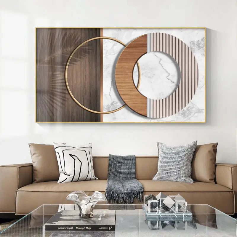 Modern Abstract Architectural Artforms Wall Art Fine Art Canvas Prints Black Brown Golden Beige Pictures For Luxury Loft Living Room Lifestyle Art Decor